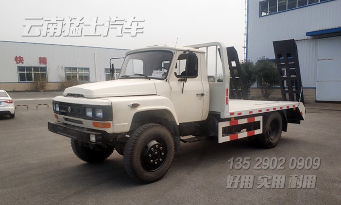 四驱挖机平板车,EQ1093尖头越野车,东风4*4专用车,越野专用车,清障挖机车,尖头平板运输车,多功能运输车