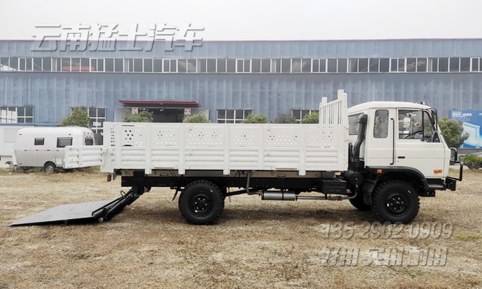 东风四驱六驱,越野专用车,液压尾板车,电动升降平台车,带尾板货车,物流运输车,起重尾板车
