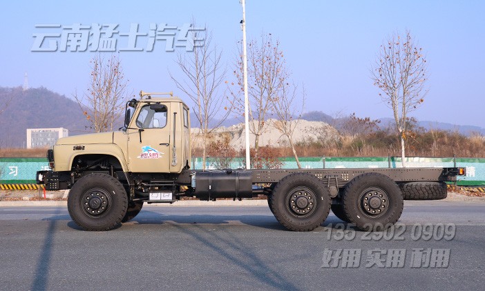 特种改装车,260马力底盘,六驱尖头底盘,25吨越野专用车,底盘出口定制,全驱专用车底盘