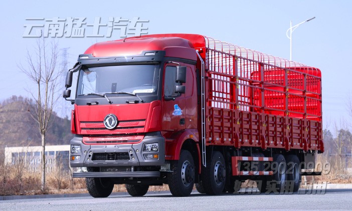 仓栅式运输车,四桥仓栅车,仓栏高栏货车,前四后八仓栏车,仓栏车出口,9.6米花栏车